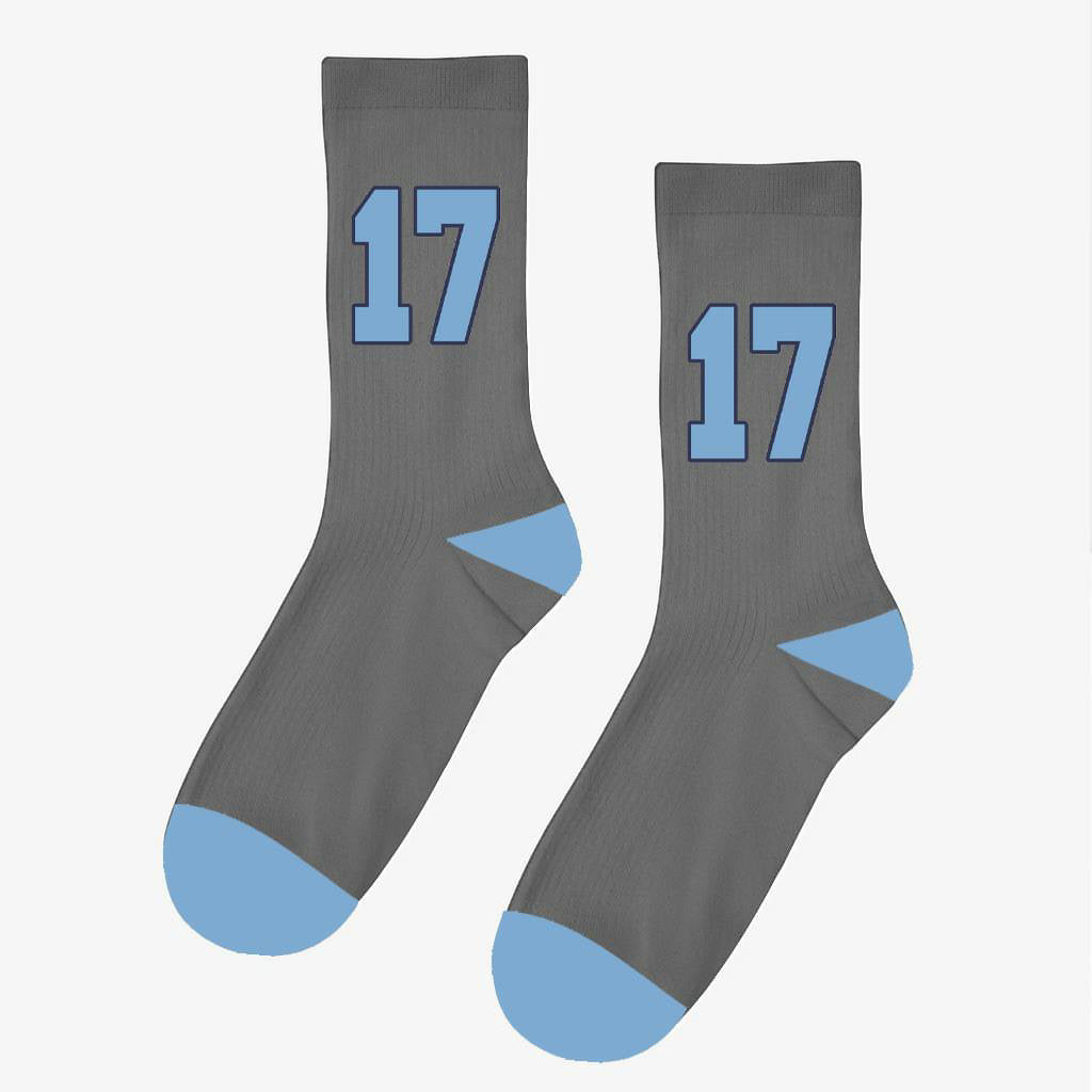 17th Gray and Blue Socks